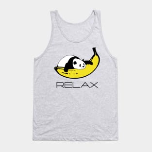 Panda is relaxing on Banana Tank Top